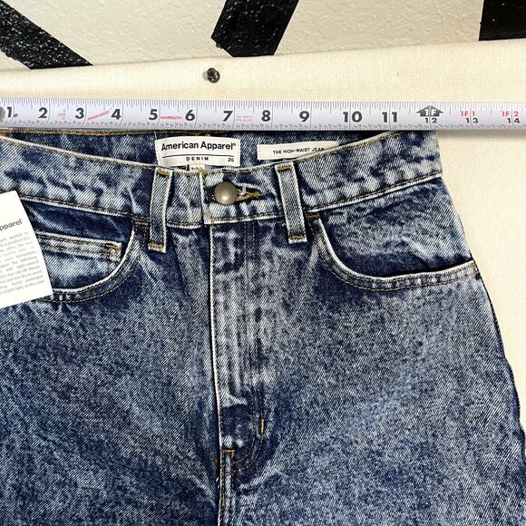 American Apparel Women's The High-Waist Jean Blue Denim Straight Leg -‎ Size 26 - Picture 7 of 9